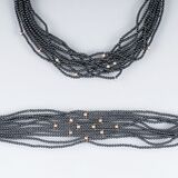 A Hematine Diamond Set with Necklace and Bracelet - image 4