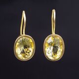 A Pair of Lemon Citrine Earpendants - image 1