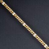A Curb Chain Bracelet with Diamonds - image 1