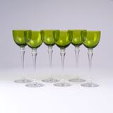 A Set of 6 Hock Glasses 'Amadeus', green