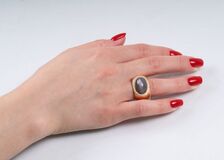 Mondstein-Brillant-Ring mit Paar Ohrclips - Bild 2