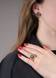 Mondstein-Brillant-Ring mit Paar Ohrclips - Bild 3