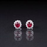 A Pair of small Ruby Diamond Earstuds