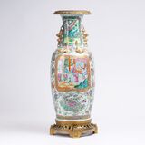 Große Kanton-Vase mit Bronzemontierung - Bild 3