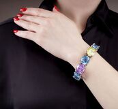 A Colourful Topaz Bangle Bracelet - image 2