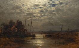 Small Harbour in Moonlight - image 1