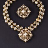A Two-Row Crystal-Collier with Brooch - image 2