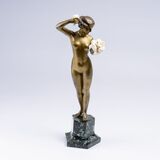 Female Nude with Bouquet of Flowers - image 1