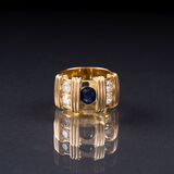 A Sapphire Diamond Ring - image 1