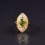 A Vintage Tourmaline Diamond Ring - image 1