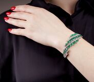 A fine Emerald Diamond Bracelet - image 2