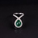 A modern Emerald Diamond Ring - image 1