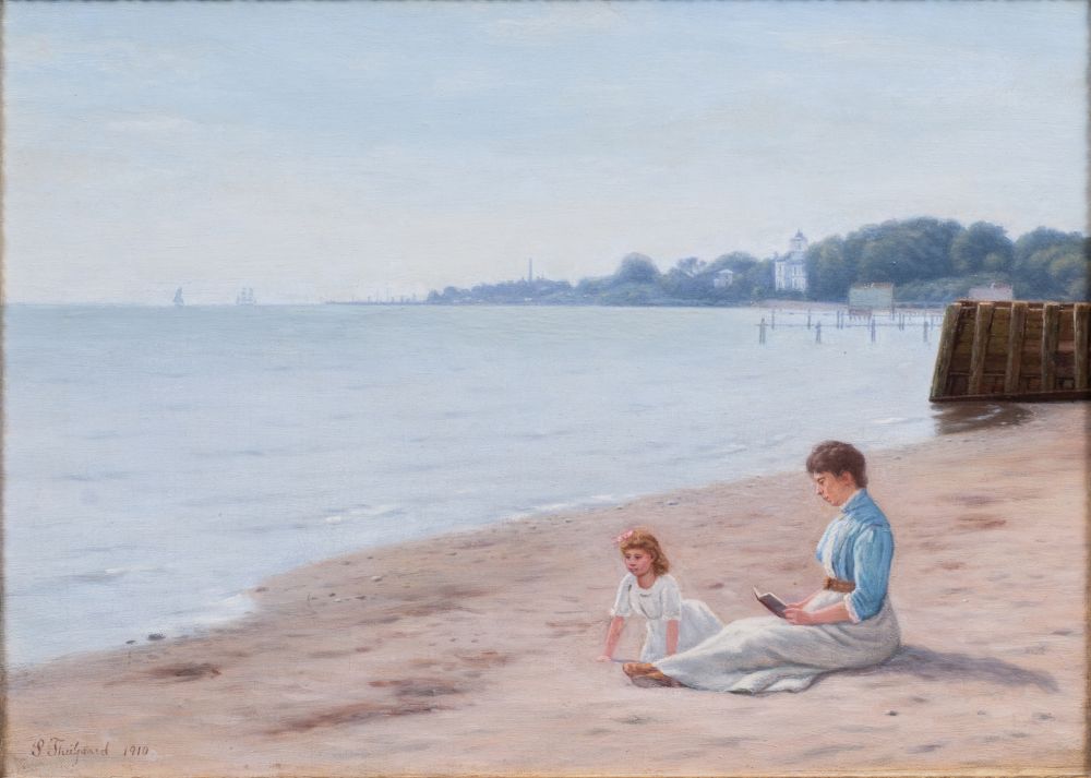 Mutter und Kind am Strand