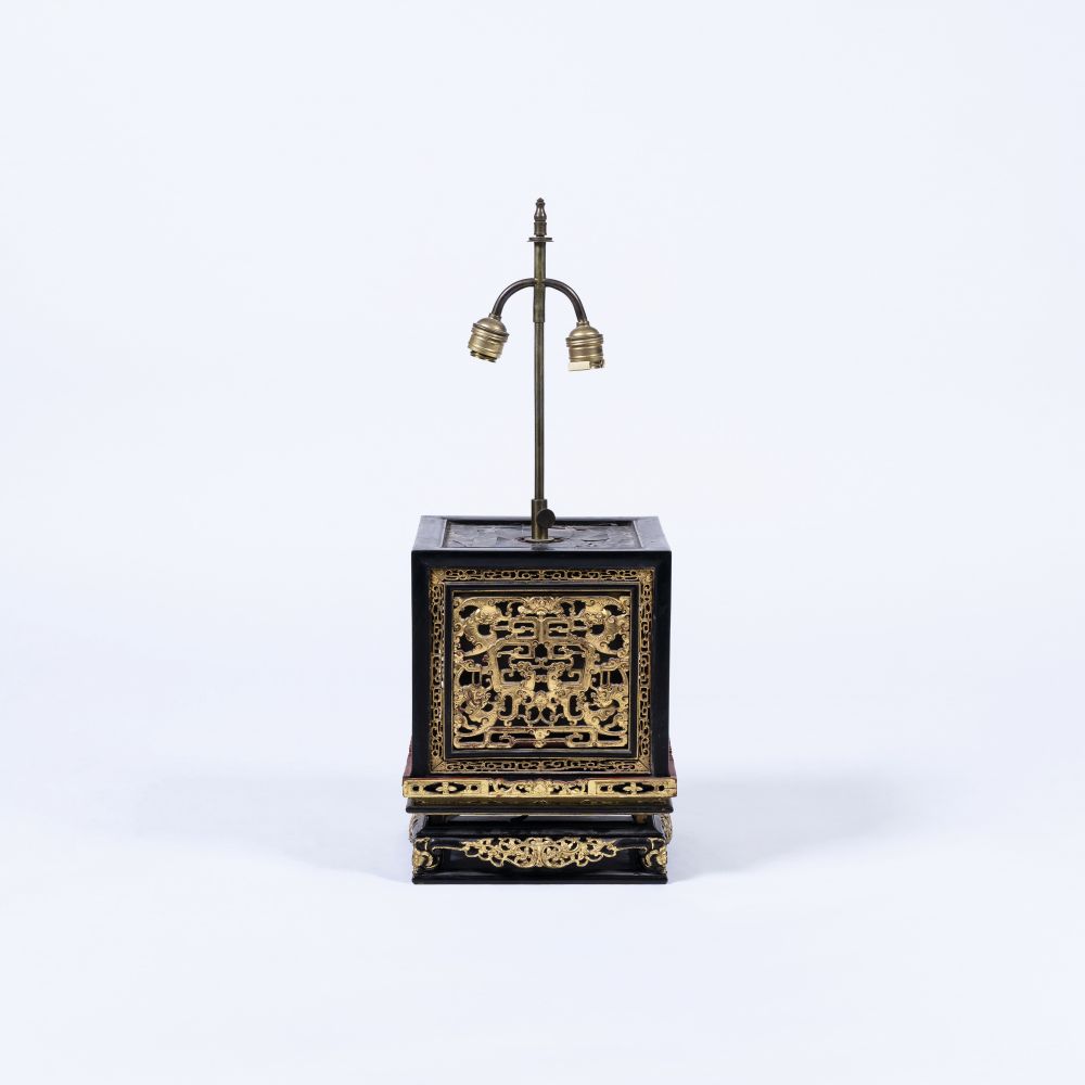A Chinese Table Lamp with Carvings - image 2