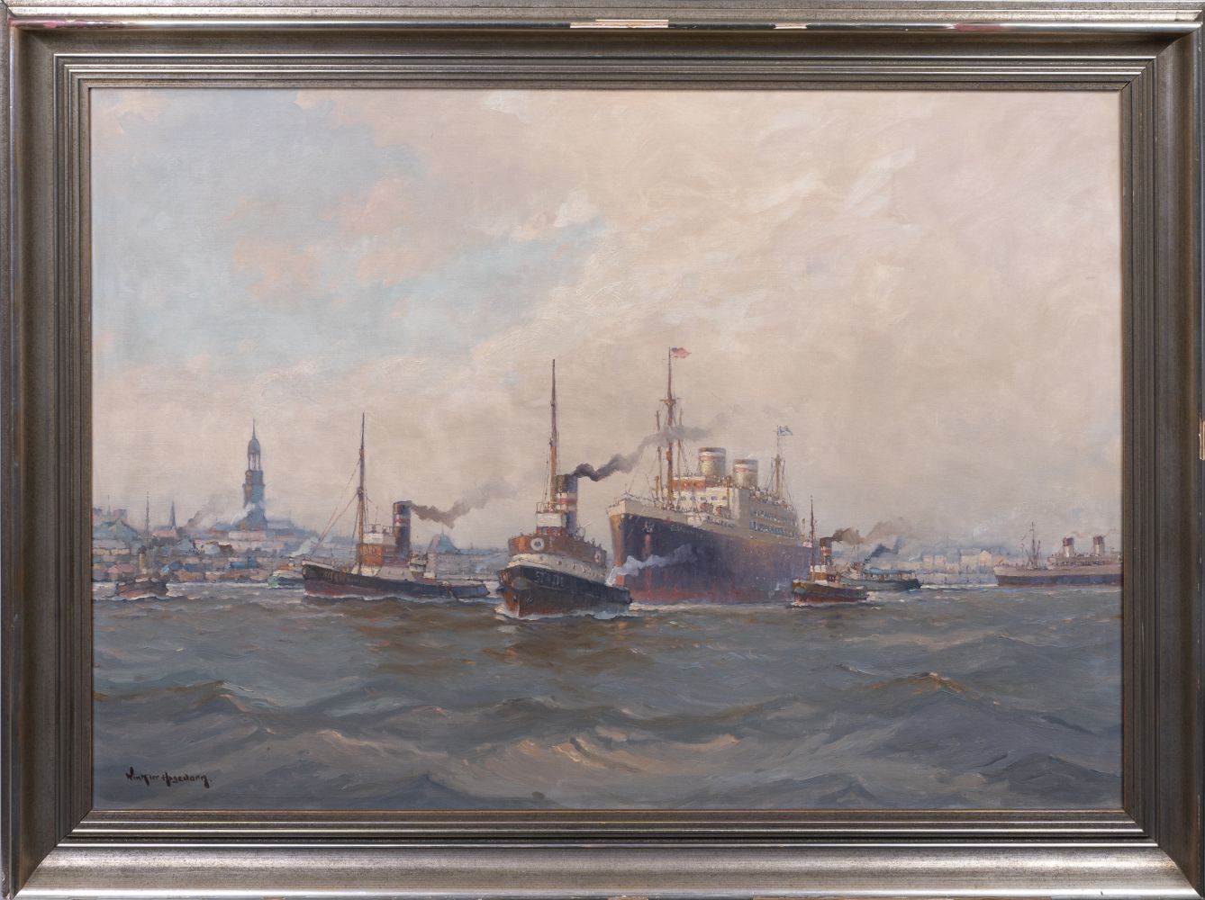 Steam Ship in the Port of Hamburg - image 2