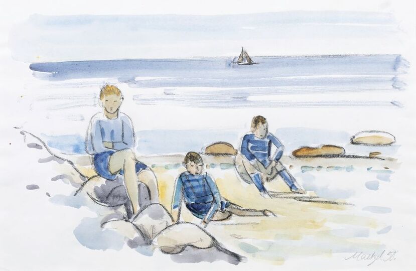 Three Boys on the Beach