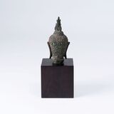 A Small Bronze Head of Buddha - image 3