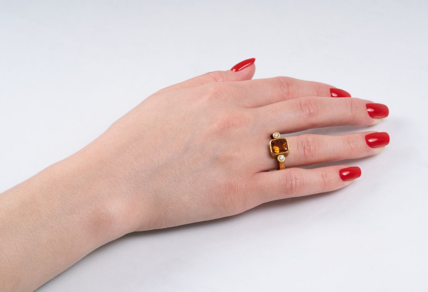 A Citrine Diamond Ring - image 2