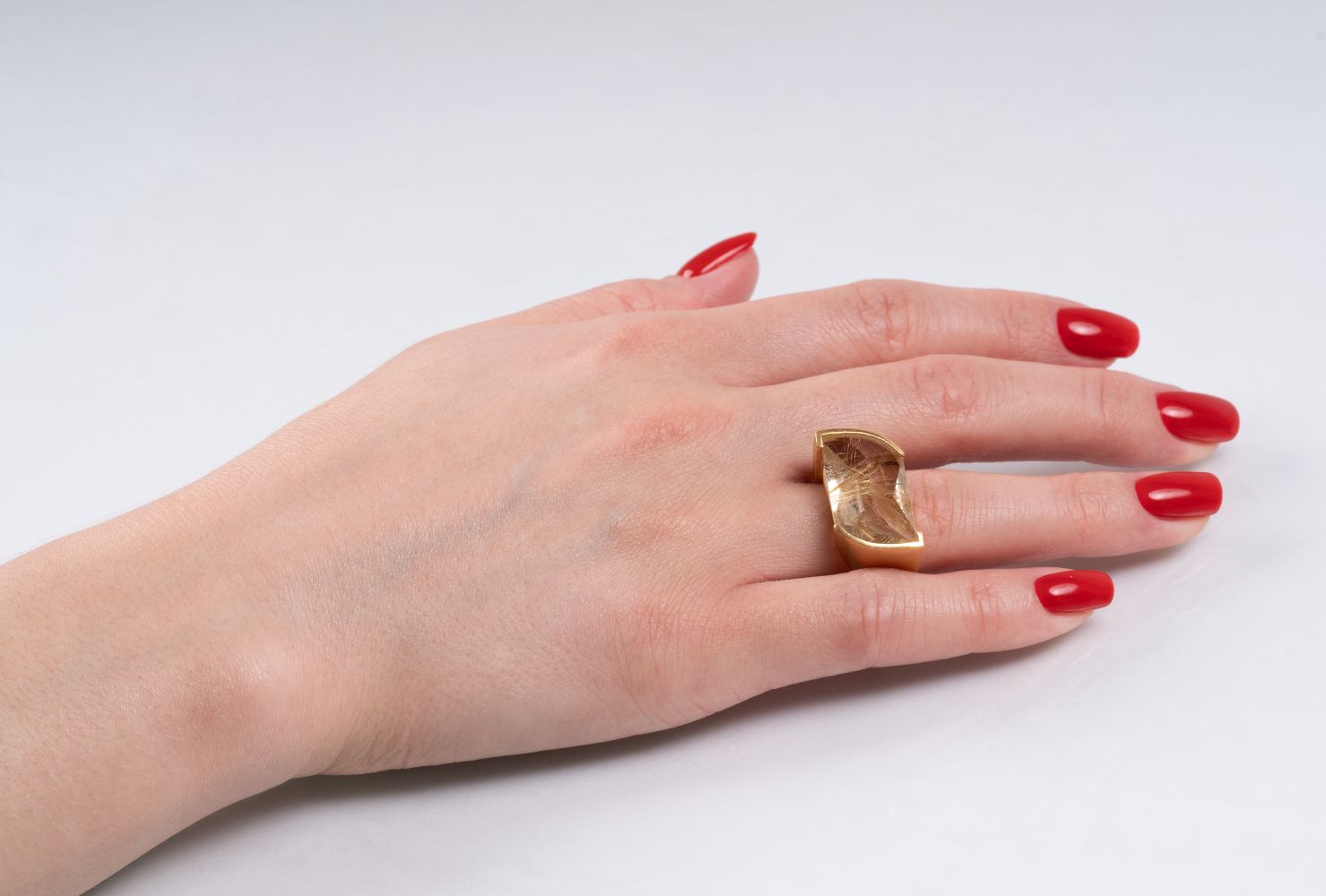 A modern Rutilquartz Ring - image 3