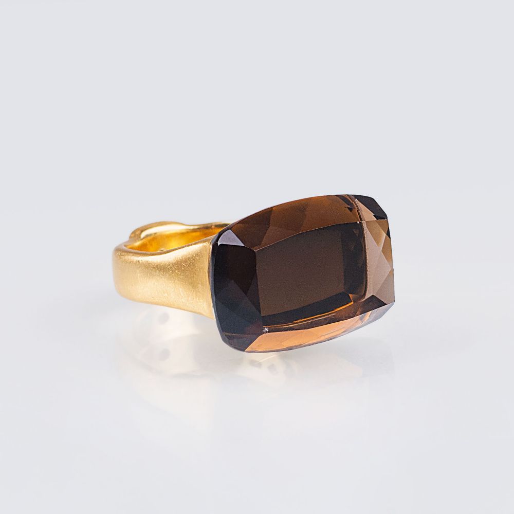 A modern Smoky Quartz Ring with Diamonds - image 4