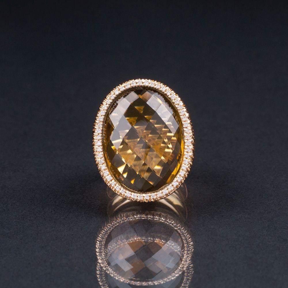 A Cocktail Ring with Smoky Quartz A Cocktail Ring with Smoky Quartz