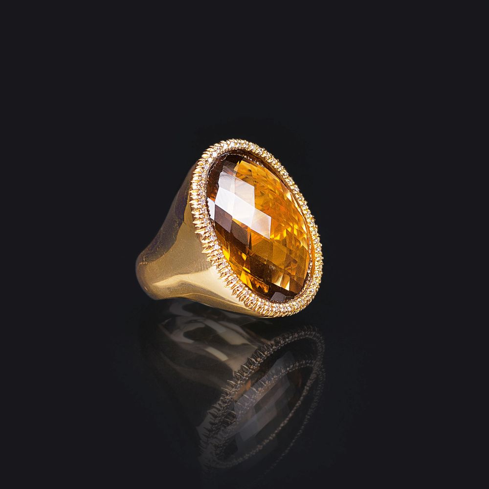 A Cocktail Ring with Smoky Quartz - image 2