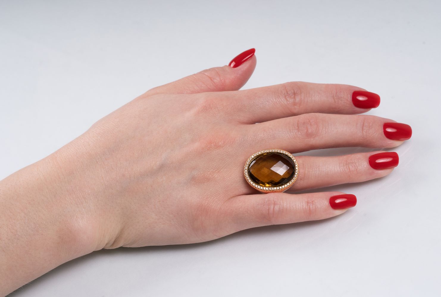 A Cocktail Ring with Smoky Quartz - image 3