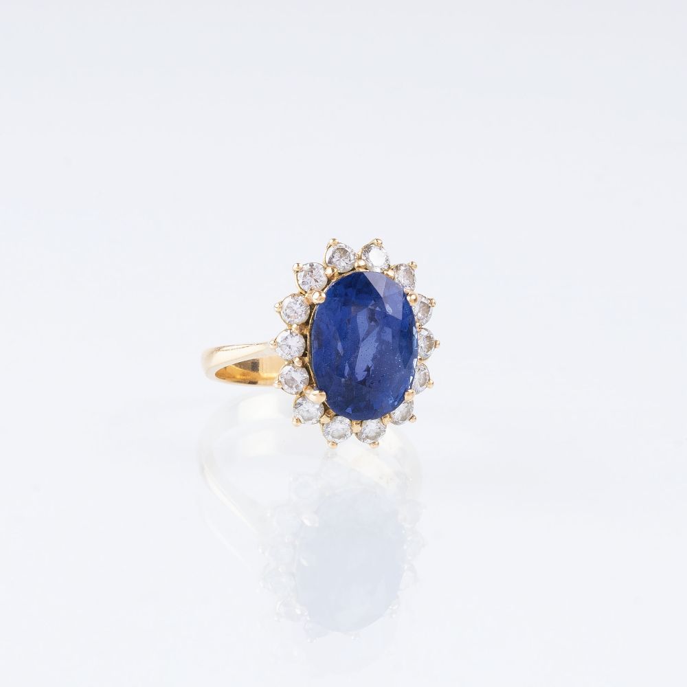 A Natural Sapphire Diamond Ring - image 2