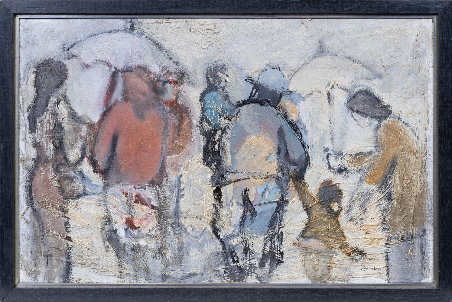 Israelischer Künstler, tätig 2. Hälfte 20. Jh.: Zwei Gemälde: Menschen ...