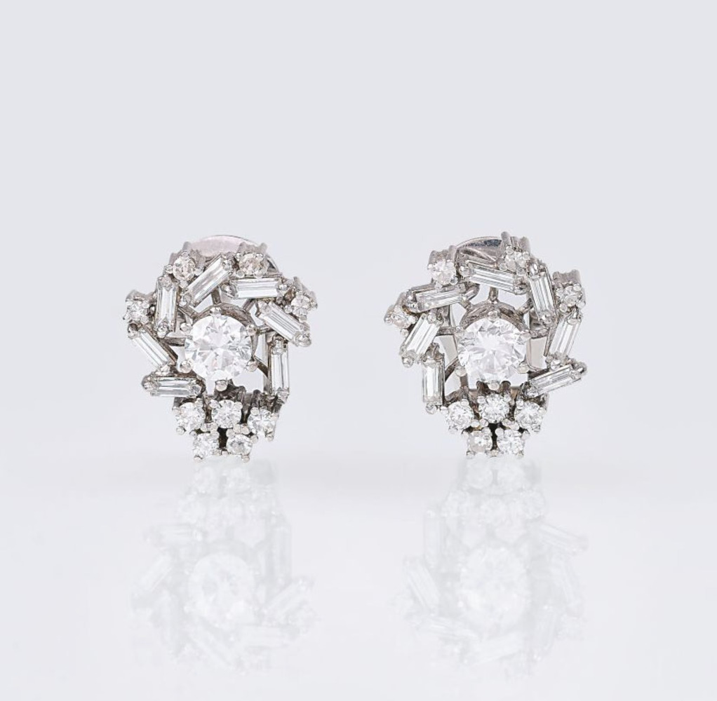 A Pair of Diamond Earrings