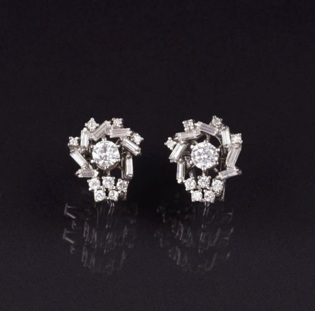 Paar Diamant-Ohrringe - Bild 2