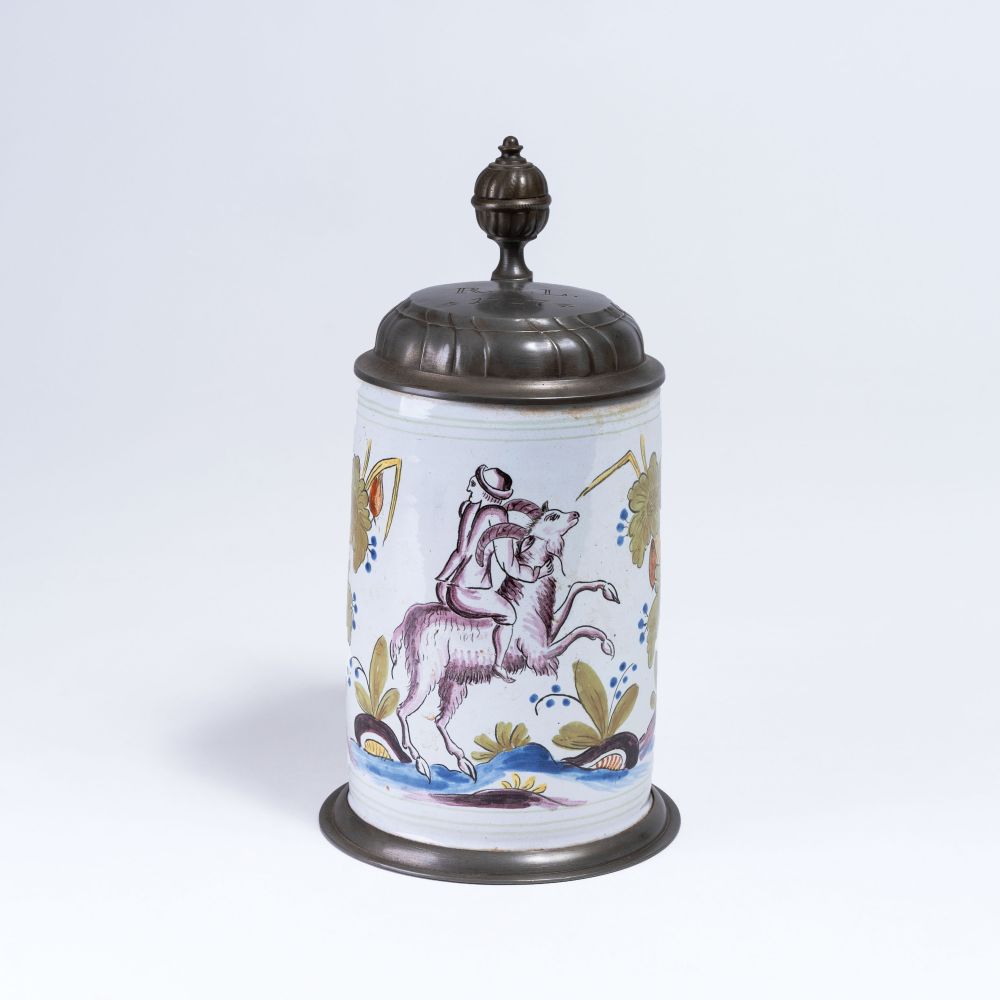 A Faience Tankard with Rider