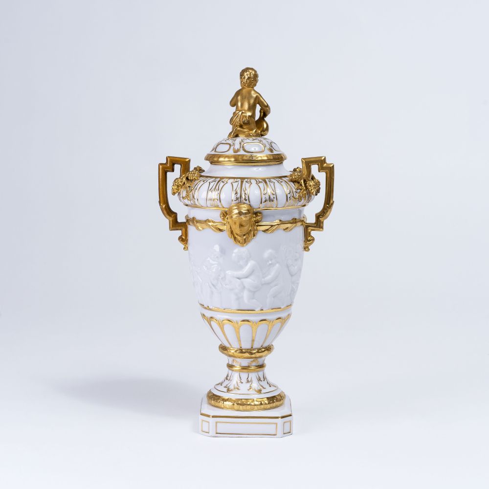 A Classicist Lidded Vase with Putto Bacchanal - image 2