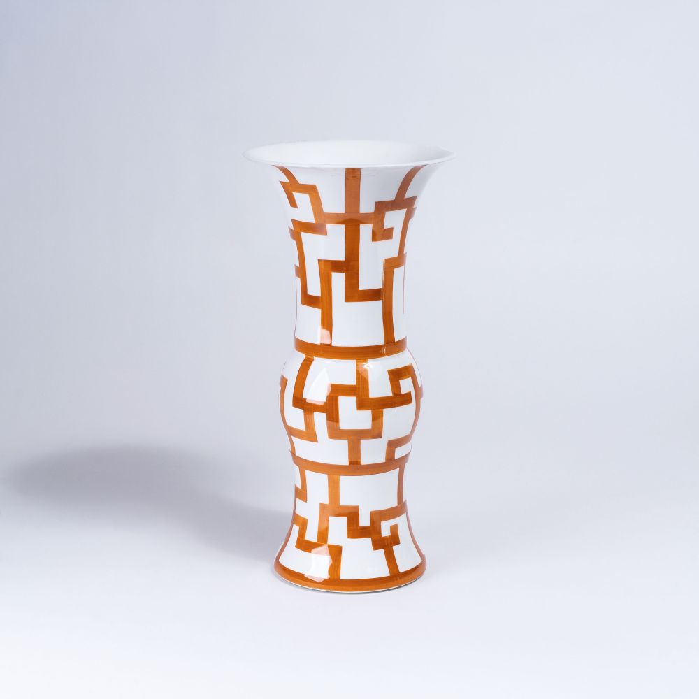 Ernst Böhm - A Large Trumpet Vase with Geometric Decoration A Large Trumpet Vase with Geometric Decoration
