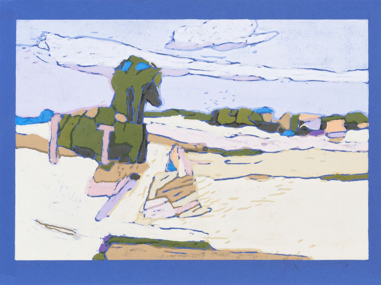 Klaus Fußmann - Landschaft bei Steinbergkirche Landschaft bei Steinbergkirche