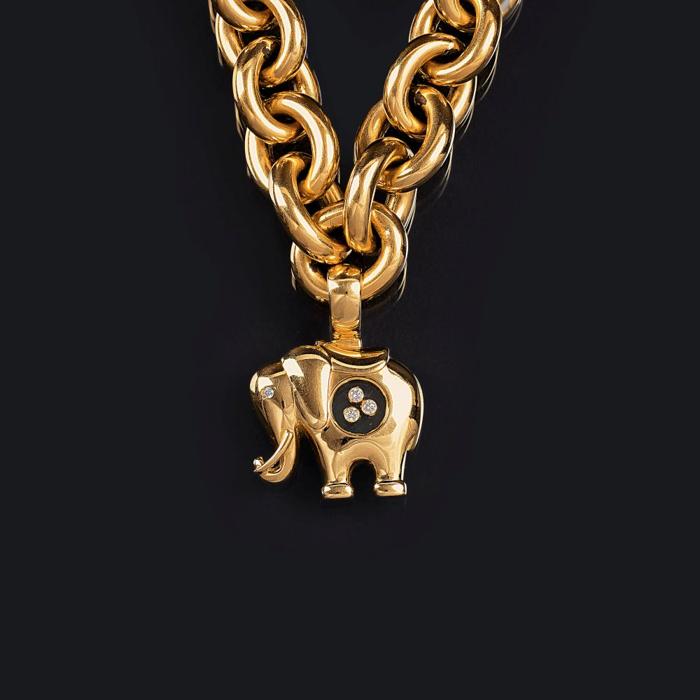 Anhänger 'Elefant Happy Diamonds' an Kette