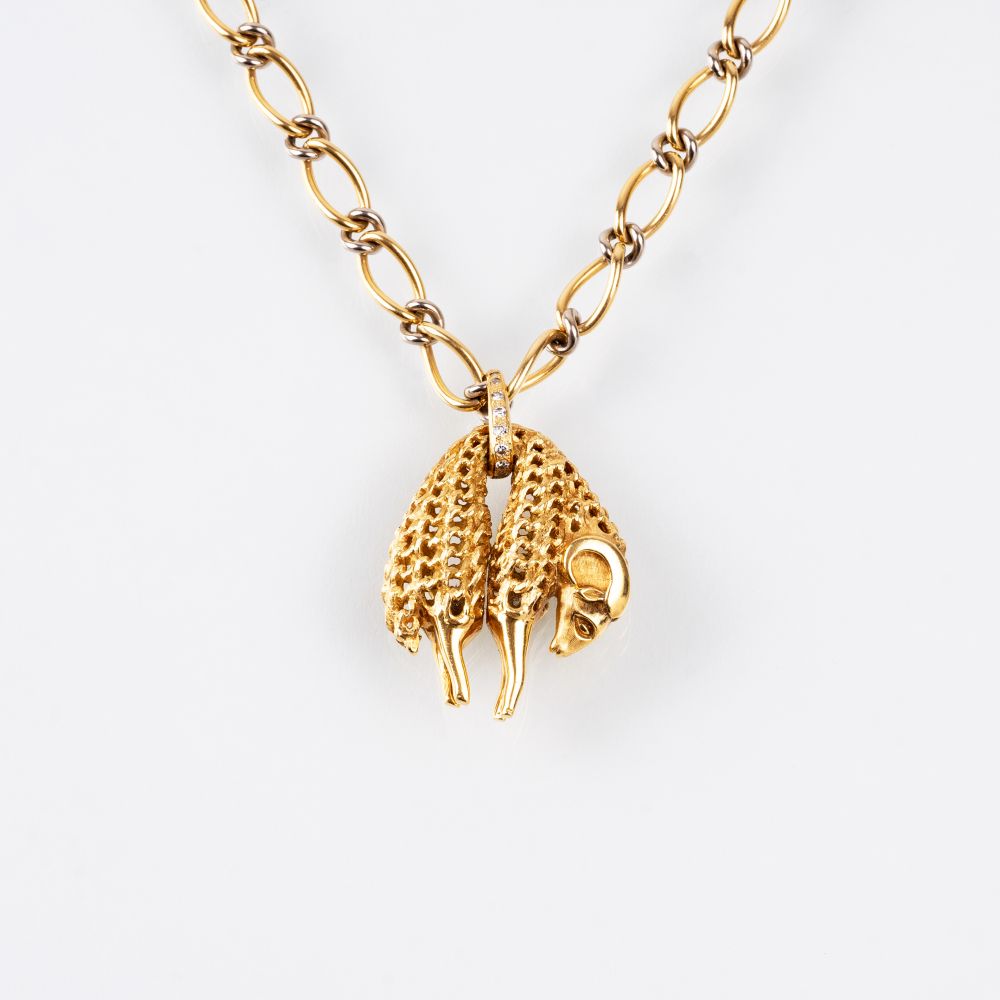 A Gold 'Toison d'Or' Pendant with Necklace - image 2
