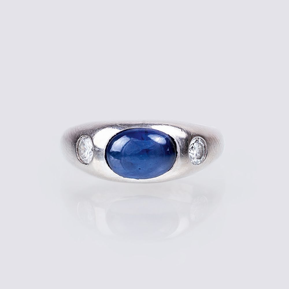 Cartier - A Sapphire Diamond Ring A Sapphire Diamond Ring