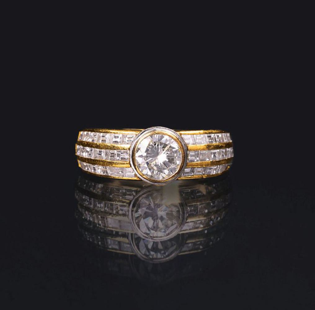 A Solitaire Diamond Ring with Diamonds