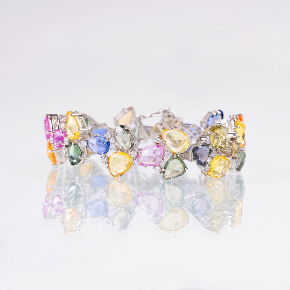 A colourful Sapphire Diamond Bracelet - image 2