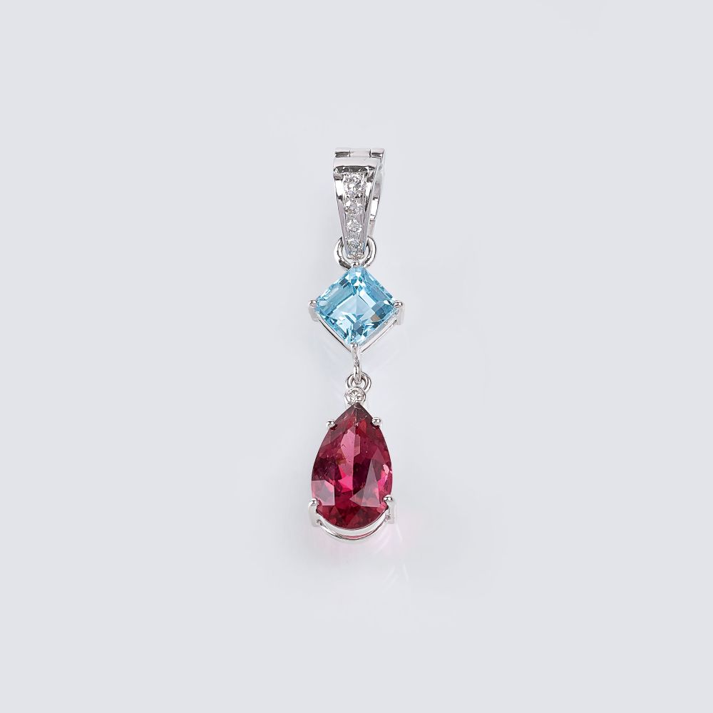 Pendant with Blue Topaz and Tourmaline Pendant with Blue Topaz and Tourmaline