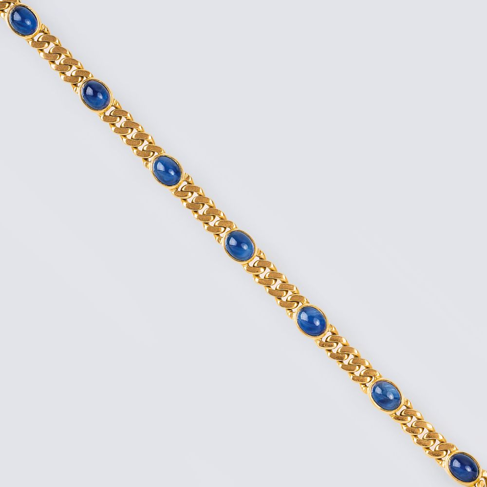 A Chain Bracelet with Sapphires