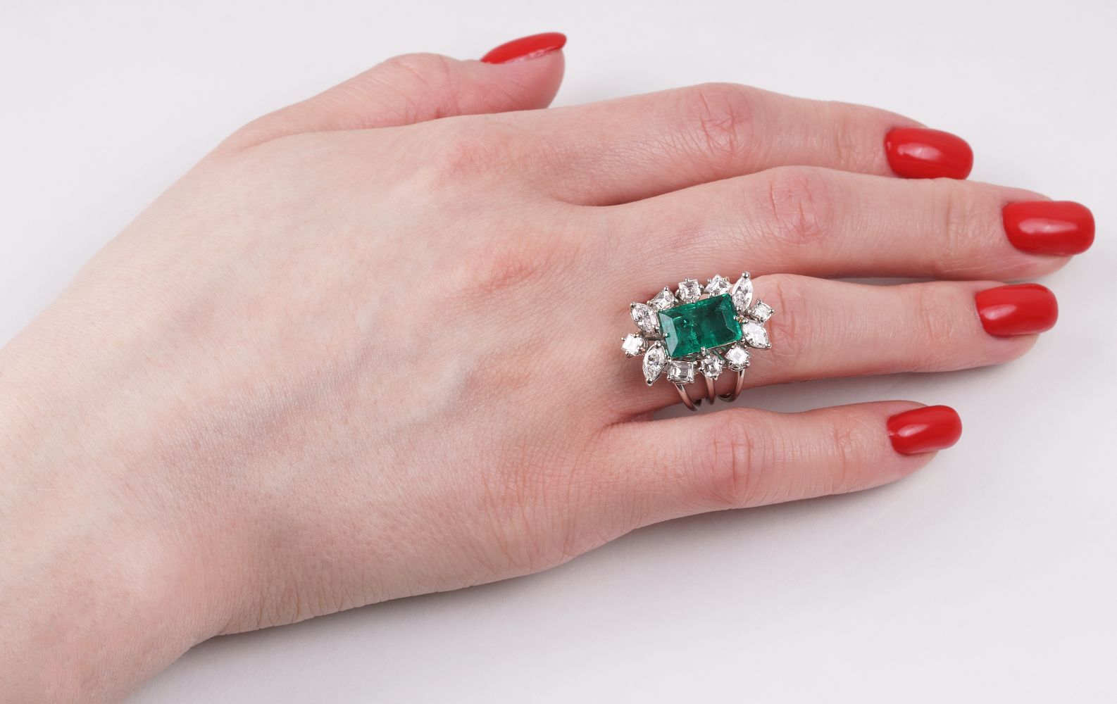 Hochfeiner Smaragd-Diamant-Ring - Bild 3