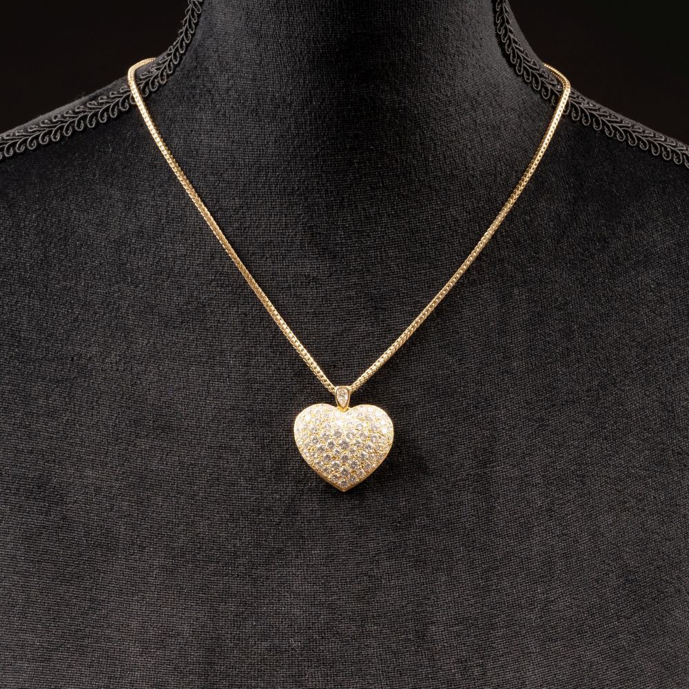 A highcarat Heart Diamond Pendant on Necklace - image 2