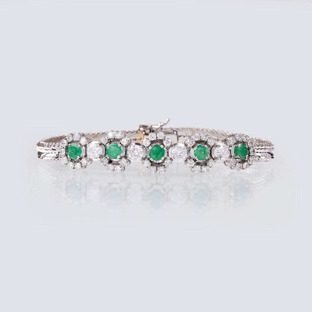 An Emerald Diamond Bracelet An Emerald Diamond Bracelet