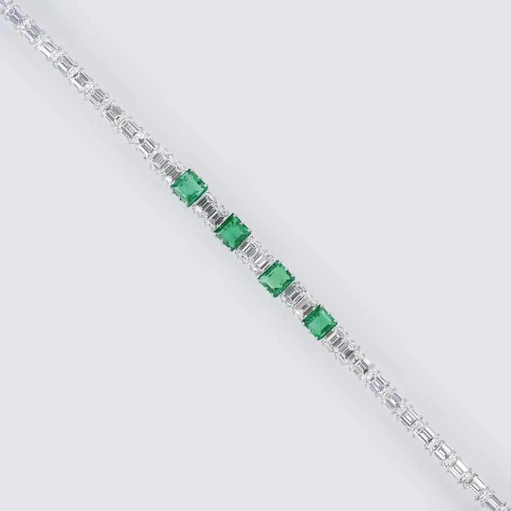 Hochkarätiges Diamant-Smaragd-Armband