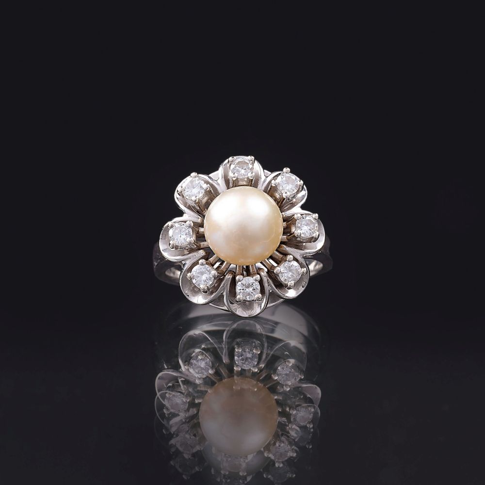 A Pearl Diamond Ring [103773]