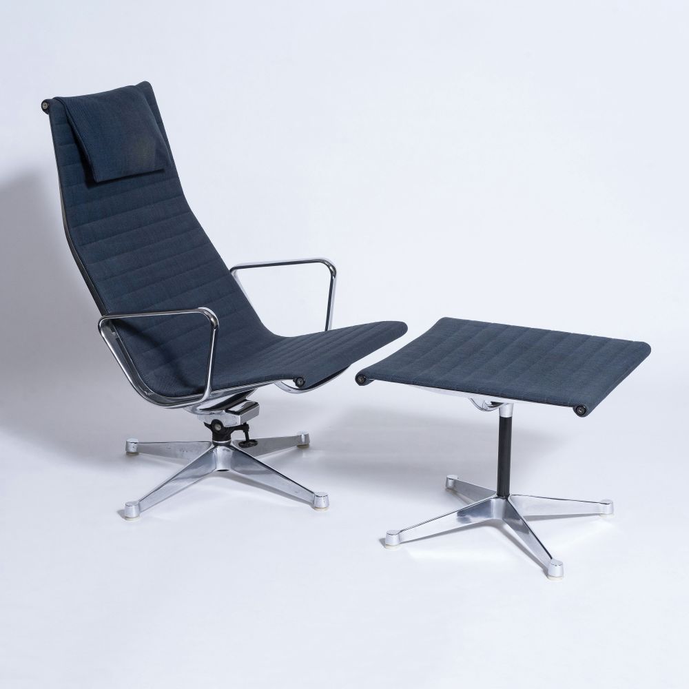 Aluminium Chair EA 124 mit Ottomane EA 125 - Bild 2