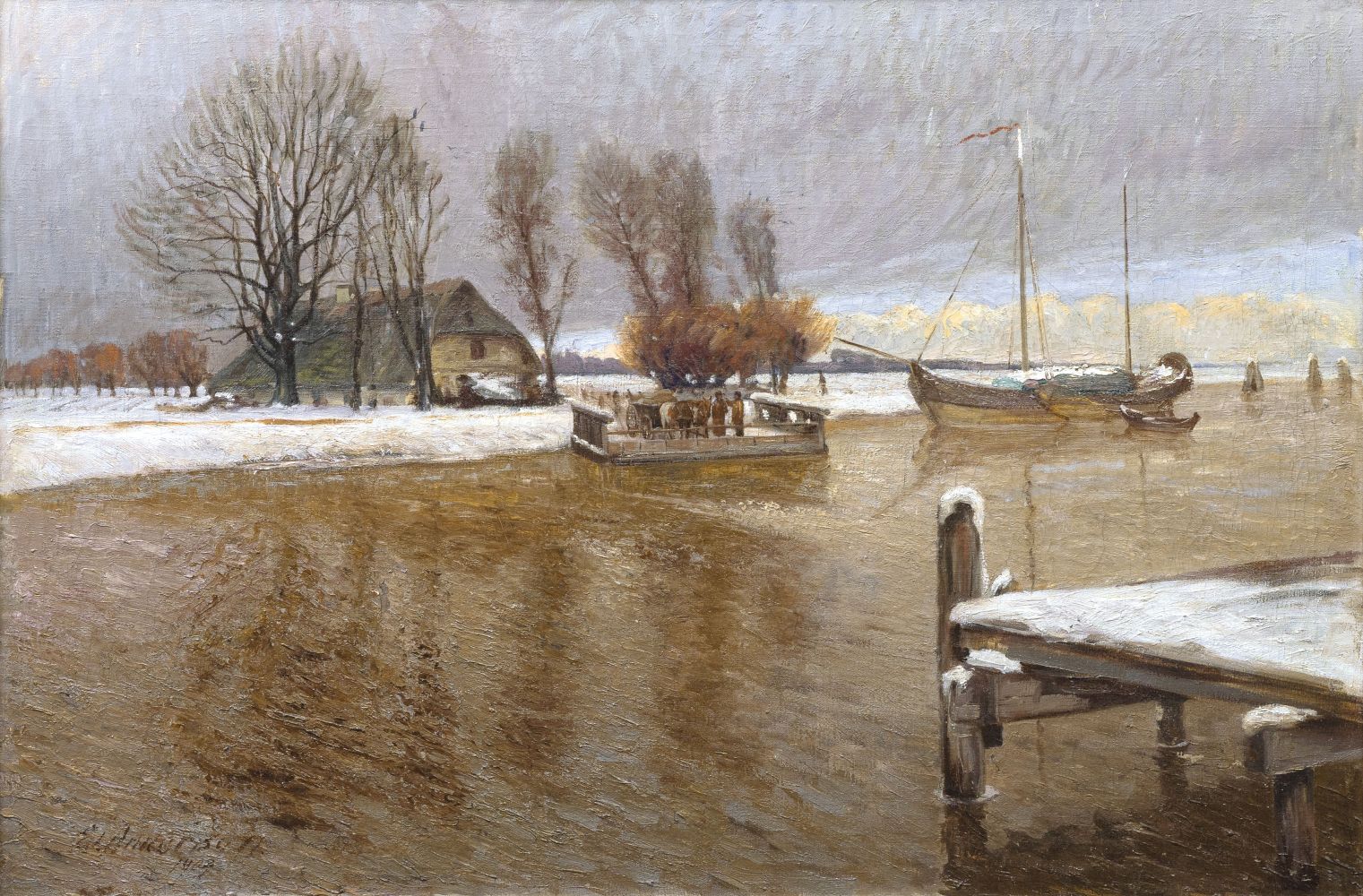 Eduard Anderson - Ferry in East Prussia Ferry in East Prussia