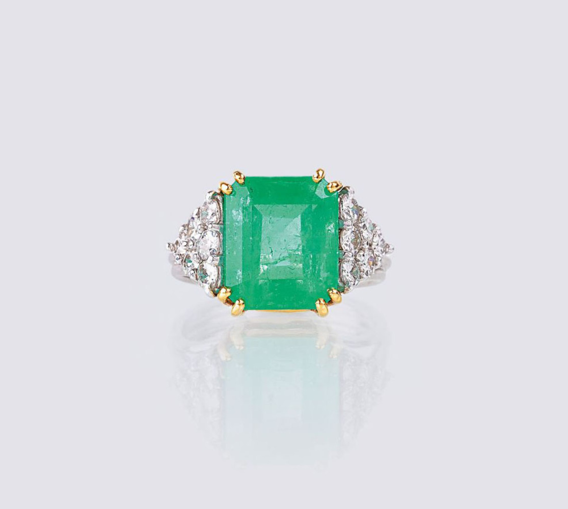 Hochkarätiger Smaragd-Brillant-Ring